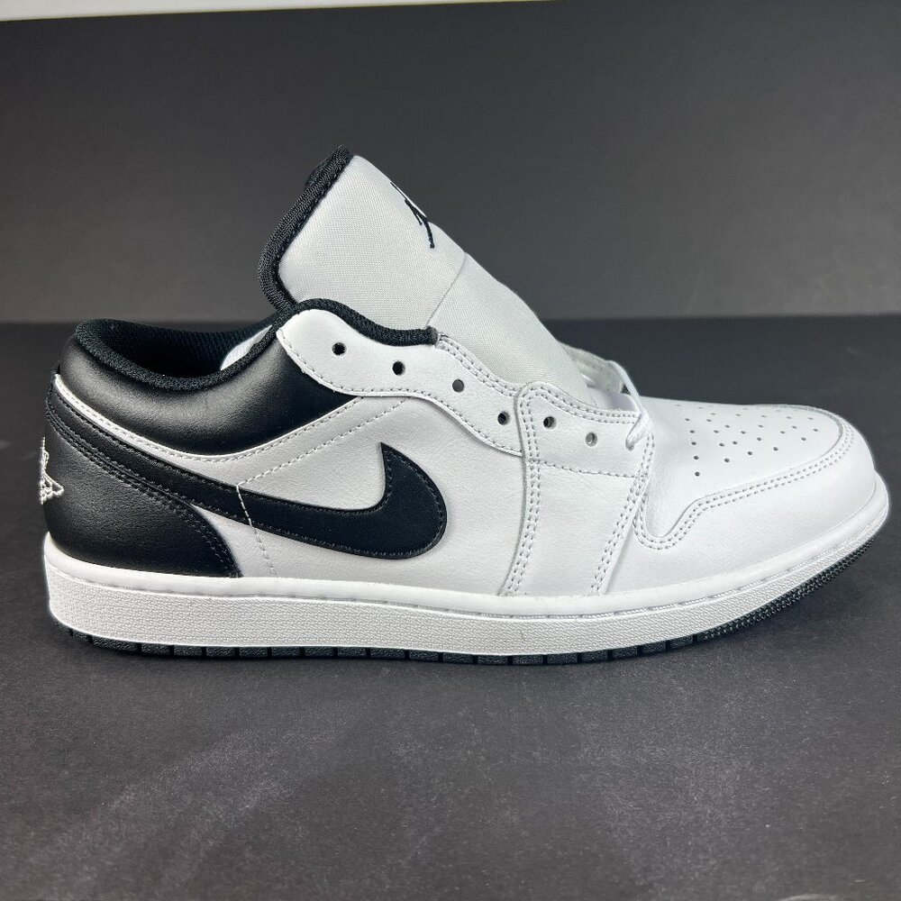 Jordan 1 Low Reverse Panda Shoe Men's White Black Low Top Sneakers 553558-132